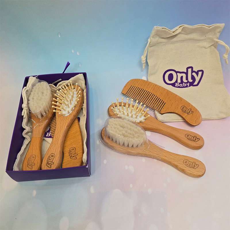 ست 3 تکه شانه و برس چوبی برند only