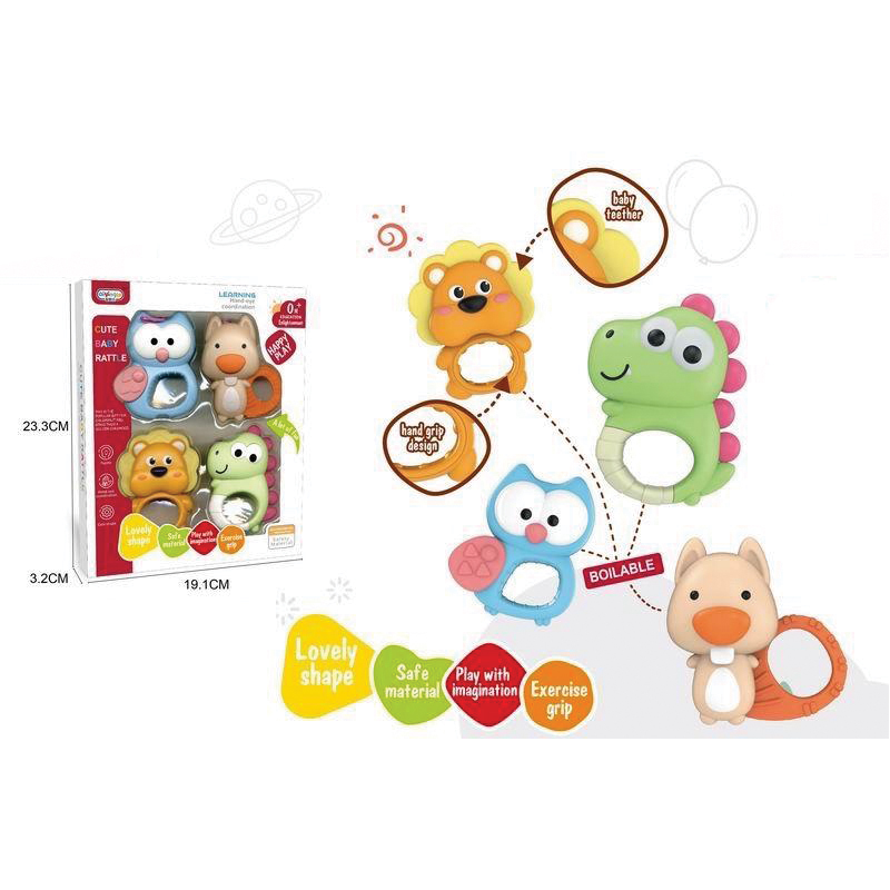 ست جغجغه ۴ عددی حیوانات 