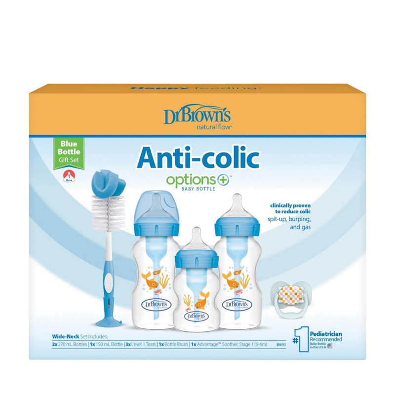 ست آغازین و اقتصادی 8 تکه شیشه شیر دکتر براونز مدل آپشن پلاس و دهانه عریض 