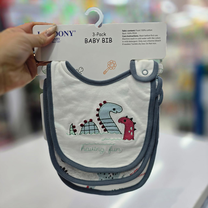 پیش بند یه عددی نوزاد نخ پنبه طرح دایناسور 